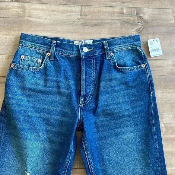 NWT Free People We The Free Maggie Mid Rise Straight In Sequoia Blue Sz 25 - Picture 5 of 12
